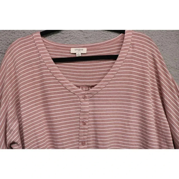 Umgee Striped Dolman Sleeve Pullover Top-Size Large-Hi Lo - Picture 3 of 8